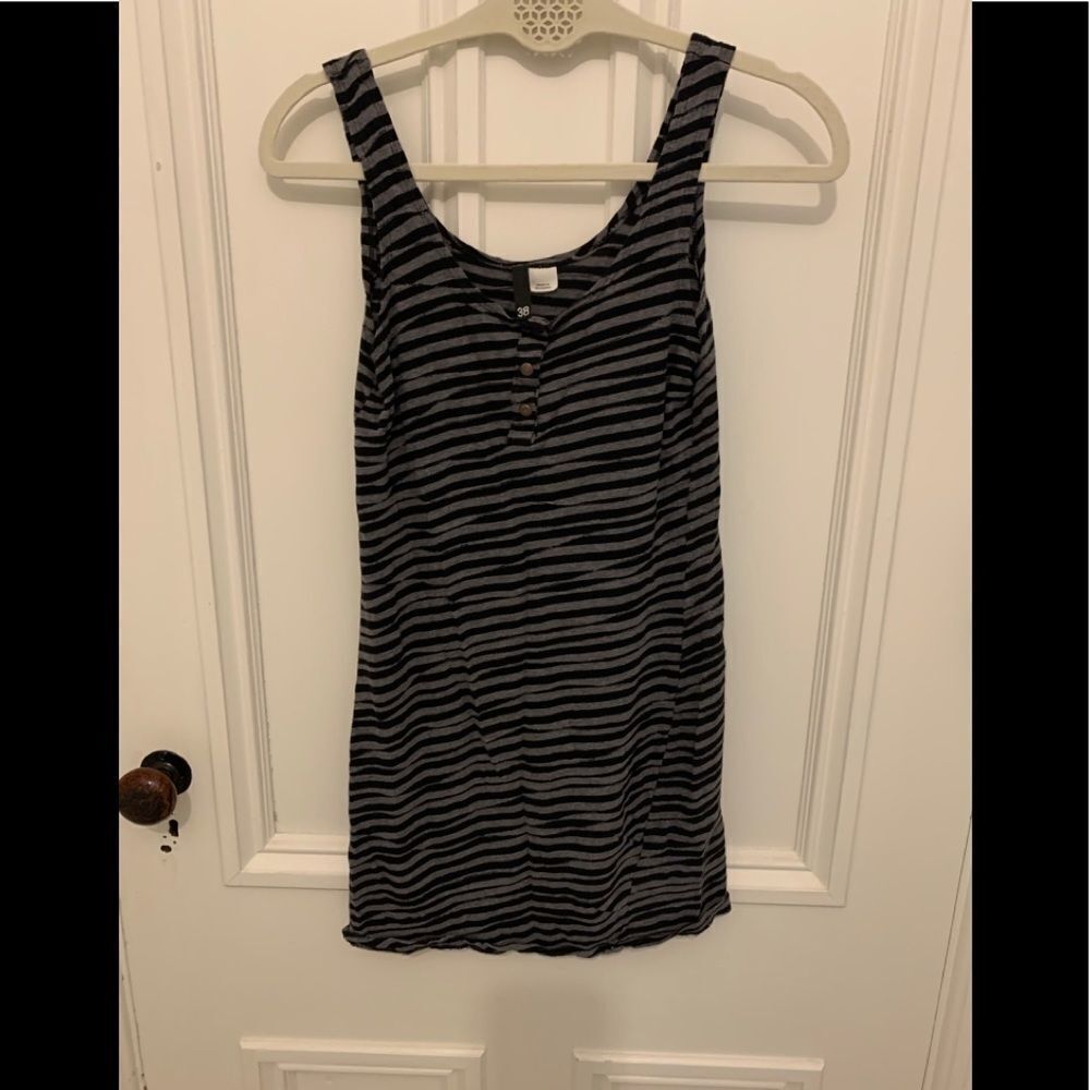 38 Black and gray zebra striped tunic tank small